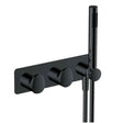 RAK Horizontal Dual Outlet Thermostatic Concealed Shower Valve and Hand Shower - Matt Black - RAKITA3305B