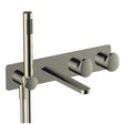 RAK Horizontal Dual Outlet Thermostatic Concealed Shower Valve With Hand Shower - Brushed Nickel - RAKITA3306N