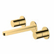 Rak Petit Round Wall Mounted 3 Hole Basin Mixer - Brushed Gold - RAKPER3010G