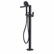 Rak Petit Round Floor Standing Bath Shower Mixer - Matt Black - RAKPER3014B