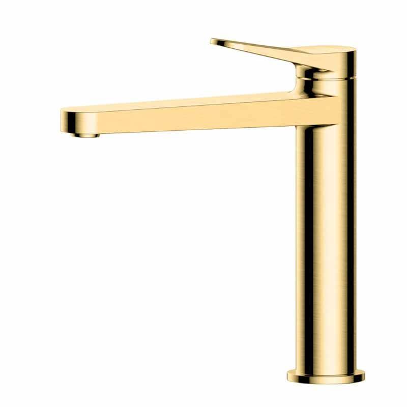 Rak Petit Round Mid Height Basin Mixer - Brushed Gold - RAKPER3016G