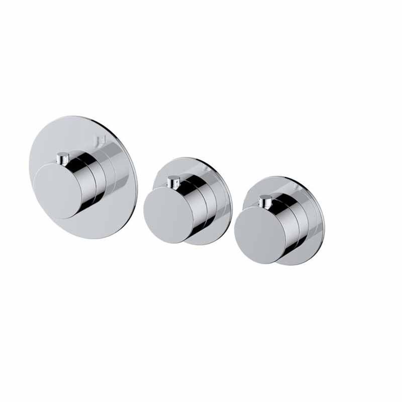 Rak Petit Round Concealed Diverter Dual Outlet - Chrome - RAKPER3020-2C