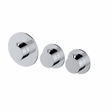 Rak Petit Round Concealed Diverter Dual Outlet - Chrome - RAKPER3020-2C