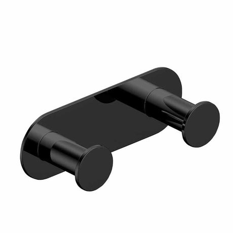 Rak Petit Round Double Robe Hook - Matt Black - RAKPER9909-2B