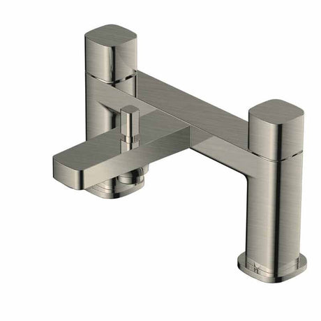 Rak Petit Square Deck Bath Shower Mixer - Brushed Nickel - RAKPES3005N