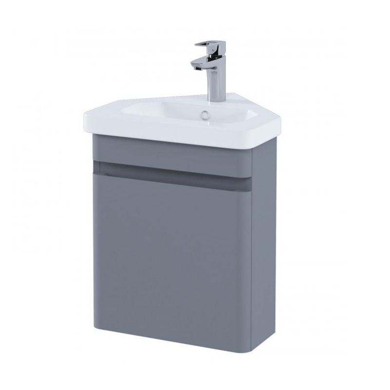 RAK Resort Wall Hung Corner Vanity Unit 450mm - Matt Grey - RAKRSTWBC45603