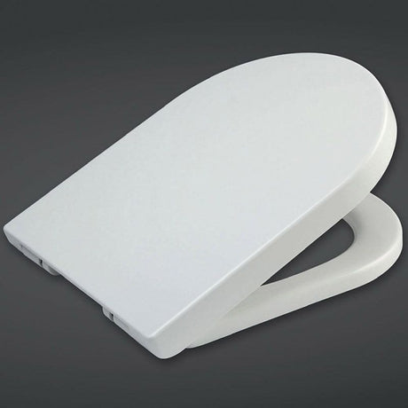 Rak-Resort Quick Release Soft Close Urea Toilet Seat & Cover for Rimless Pans - White - RAKSEAT011