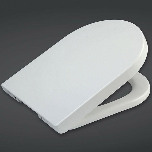 Rak-Resort Quick Release Soft Close Urea Toilet Seat & Cover for Rimless Pans - White - RAKSEAT011