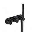 RAK Sorrento Horizontal Dual Outlet Thermostatic Concealed Shower Valve with Handset - Matt Black - RAKSOR3305B