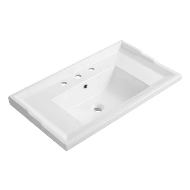 RAK Washington Drop in Basin with 3 Tap Holes 800mm - Alpine White - RAKWTN80BAS3