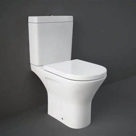 RAK Resort Mini Close Coupled Full Access Open Back Toilet Pan - White - RSTPAN-MI