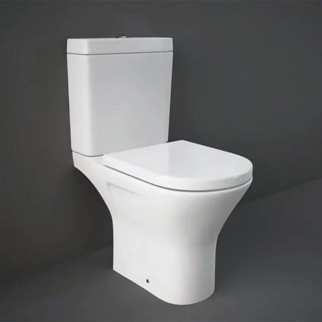 RAK Resort Mini Close Coupled Full Access Open Back Toilet Pan - White - RSTPAN-MI