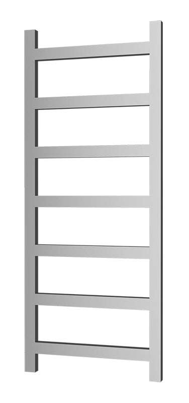 Radox Eros 1225mm H chrome designer heated towel rail with modern rectangular bars
