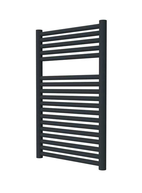 Radox Hercules matt black heated towel rail 800mm height by 542mm width designer rail
