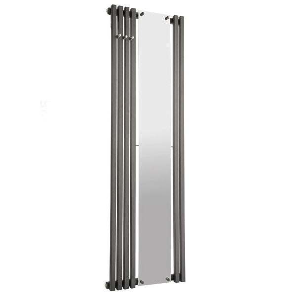 Radox Image D 1500mm high textured black vertical designer radiator with modern sleek design