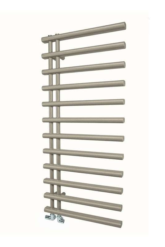 Radox Linx 1150mm H cappuccino heated towel rail with contemporary horizontal bar design