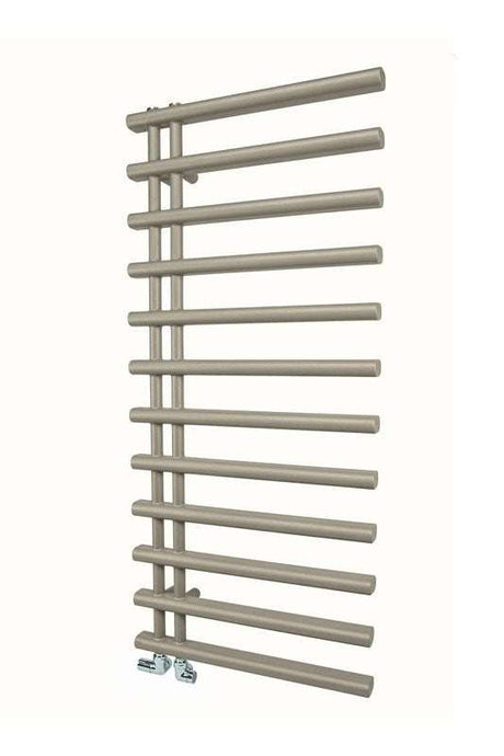 Radox Linx 1150mm H cappuccino heated towel rail with contemporary horizontal bar design