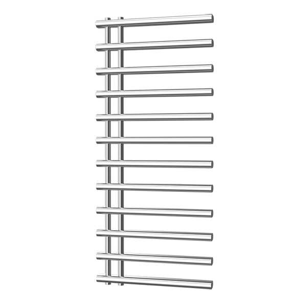 Radox Linx 1150mm H chrome designer heated towel rail with horizontal bars for modern bathrooms