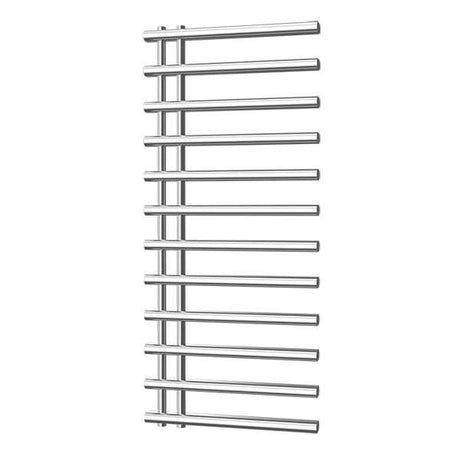 Radox Linx 1150mm H chrome designer heated towel rail with horizontal bars for modern bathrooms