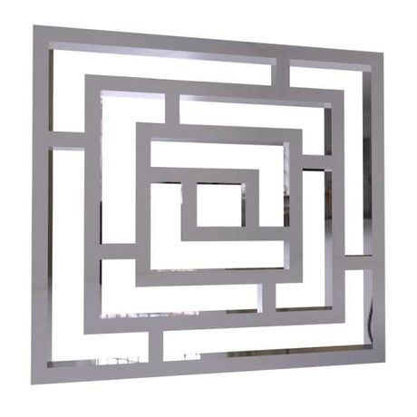 Radox Maze 690mm H chrome square heated towel rail with modern geometric design