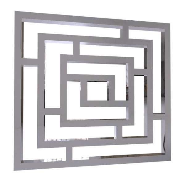 Radox Maze 690mm H chrome square heated towel rail with modern geometric design