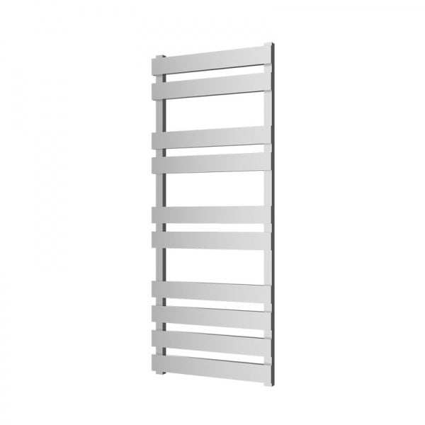Radox Torro 1170mm H chrome designer heated towel rail with modern horizontal bars