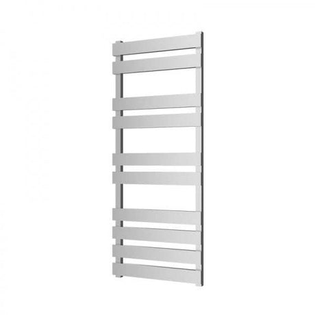 Radox Torro 1170mm H chrome designer heated towel rail with modern horizontal bars