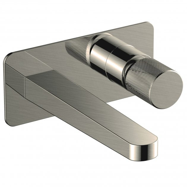 RAK Amalfi Wall Mounted Basin Mixer with Back Plate - Brushed Nickel - RAKAMA3007N