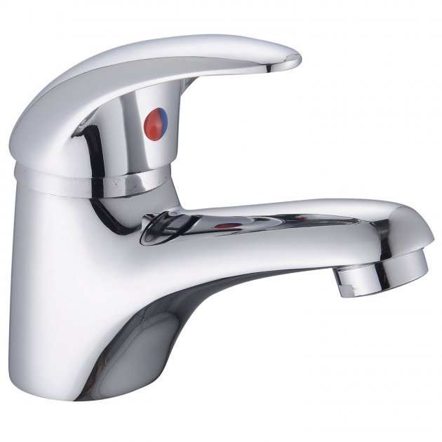 RAK Basic Small Manual Mono Basin Mixer Tap with Clicker Waste - Chrome - RAKBAS3002