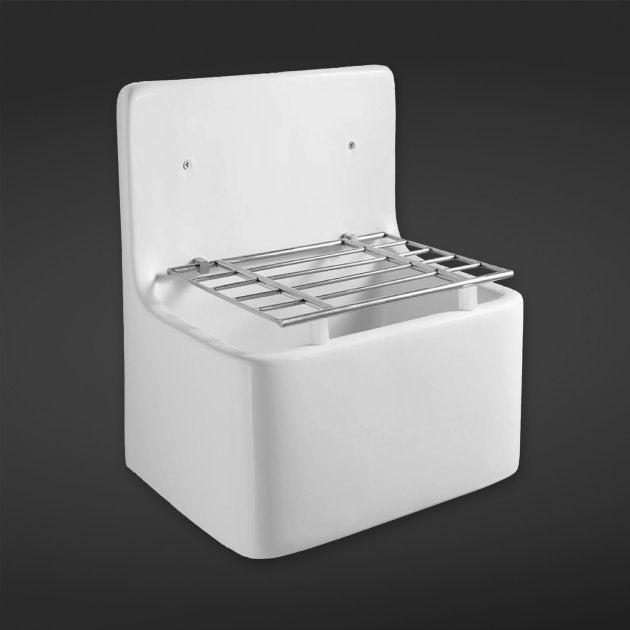 RAK Modern Rectangular Cleaner Sink 1.0 Bowl 520mm Wide - White - CLEANSINK