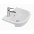 RAK Compact 1 LH Tap Hole Semi - Recessed Curved Basin 400mm Wide - White - COM40SR1LH - TAP 'N' SHOWER