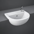 RAK Compact Modern 1 RH Tap Hole Semi-Recessed Basin 450mm Wide - Alpine White - COM45SR1RH