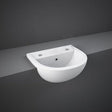 RAK Compact Modern 2 Tap Hole Curved Semi Recessed Basin 450mm Wide - Alpine White - COM45SR2