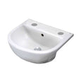 RAK Compact 2 Tap Hole Semi-Recessed Curved Basin 550mm Wide - White - COMSRBAS2
