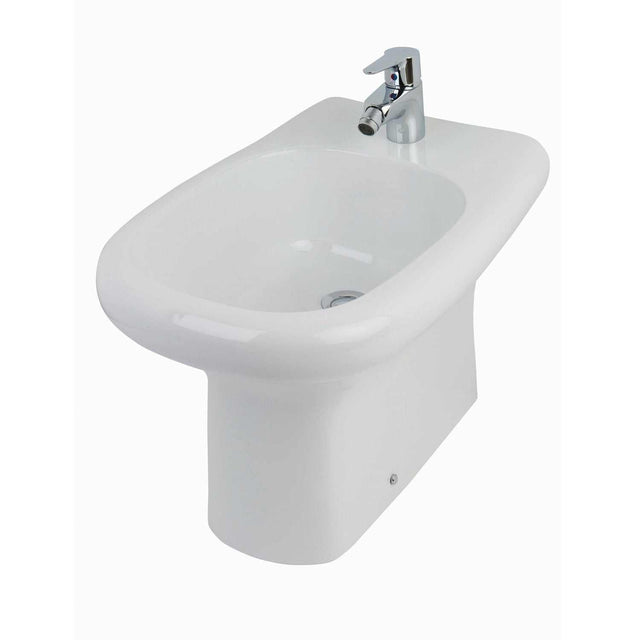 RAK Modern Compact 1 Tap Hole Back to Wall Bidet 510mm Projection - White - GBTWBIDWO