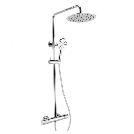 RAK Compact Modern Fixed Head Thermostatic Round Bar Mixer Shower with Shower Kit - Chrome - RAKSHW6003