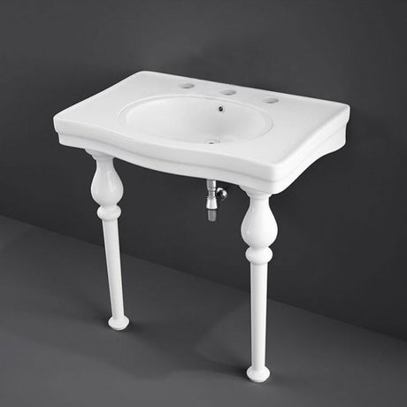 Rak Pair Of Ceramic Legs For 85cm & 105cm Console - White - ARCRLEG