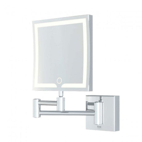 RAK Demeter Modern Illuminated Square LED 3x Magnifying Mirror with Switch 264mm High x 200mm Wide - Mirrored - RAKDEM5002