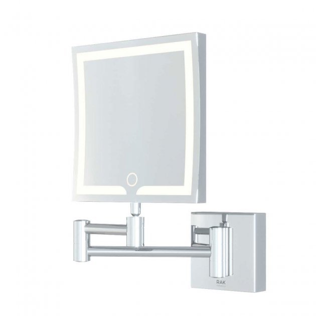 RAK Demeter Modern Illuminated Square LED 3x Magnifying Mirror with Switch 264mm High x 200mm Wide - Mirrored - RAKDEM5002