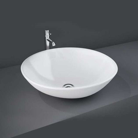 RAK Diana Modern 0 Tap Hole Sit-On Countertop Basin 420mm Wide - White - DIANAM