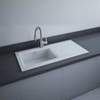 RAK Gourmet Modern Dream 2 Ceramic Kitchen Sink 1.0 Bowl Reversible Drainer 1010mm Length x 510mm Wide - White - DSINK2