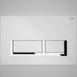 RAK Ecofix Modern Polished Chrome Surrounding Rectangular Dual Flush Plate - White - FS04RAKWHRE8C