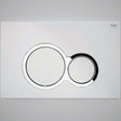 RAK Ecofix Modern Polished Chrome Surrounding Round Dual Flush Plates - White  - FS04RAKWHRO8C