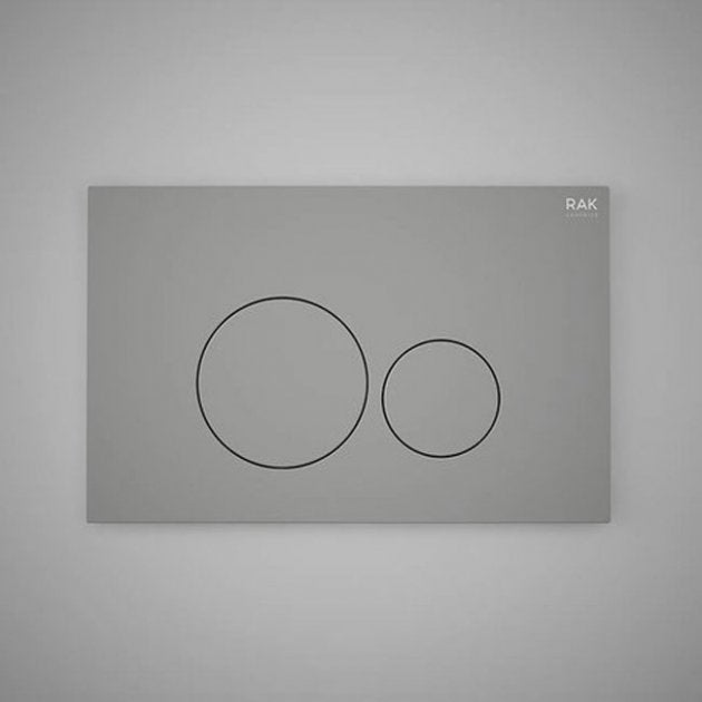 RAK Ecofix Modern Push Button Round Dual Flush Plates - Matt Grey - FSRAKPPL003503