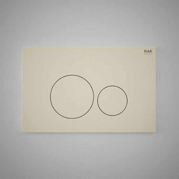 RAK Ecofix modern matt greige push button round dual flush plate for bathroom