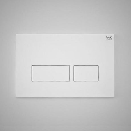 RAK Ecofix Modern Push Button Rectangular Dual Flush Plates - Matt White - FSRAKPPL006500