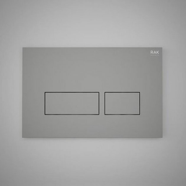 RAK Ecofix Modern Push Button Rectangular Dual Flush Plates - Matt Grey - FSRAKPPL006503