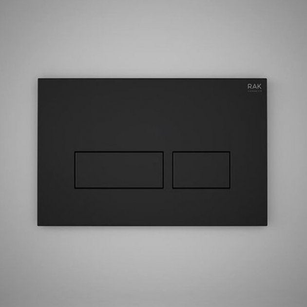 RAK Ecofix Modern Rectangular Dual Flush Plates - Matt Black - FSRAKPPL006504