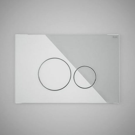 RAK Ecofix Modern White Glass Round Dual Flush Plates - White Glass - FSRAKPPL009