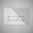 RAK Ecofix Modern Push Button Rectangular Dual Flush Plates - White Glass - FSRAKPPL011